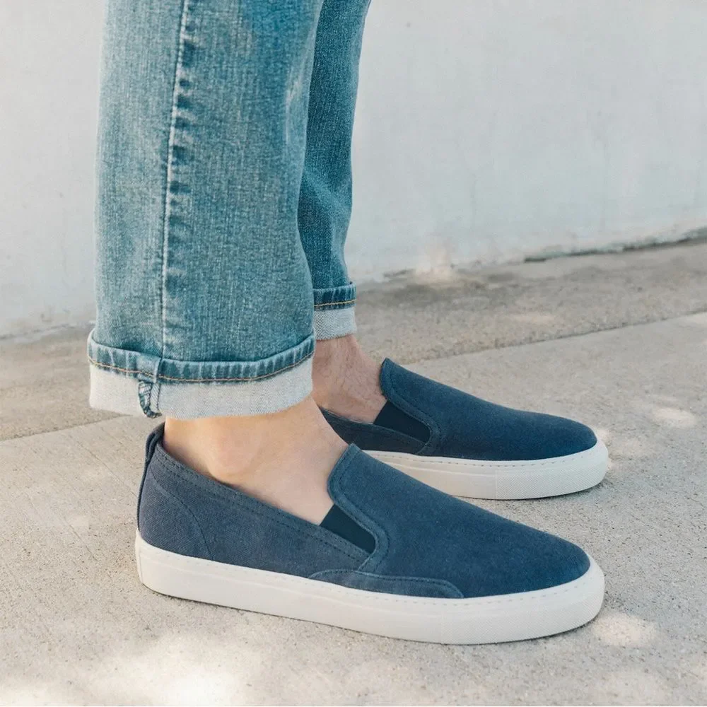 SOLUDOS MEN’S ALGARVE SLIP ON SNEAKER NAVY -‎ size 12- NIB